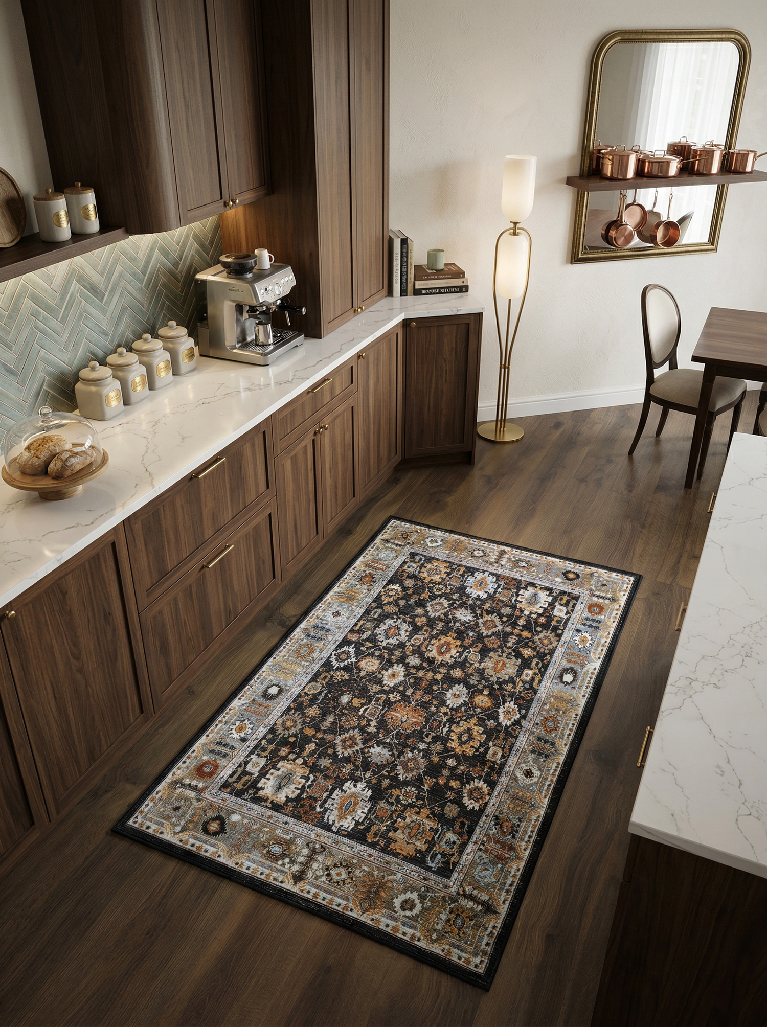 Arte VN016-4 Vintage Klasik Desenli Dekoratif Şönil Halı