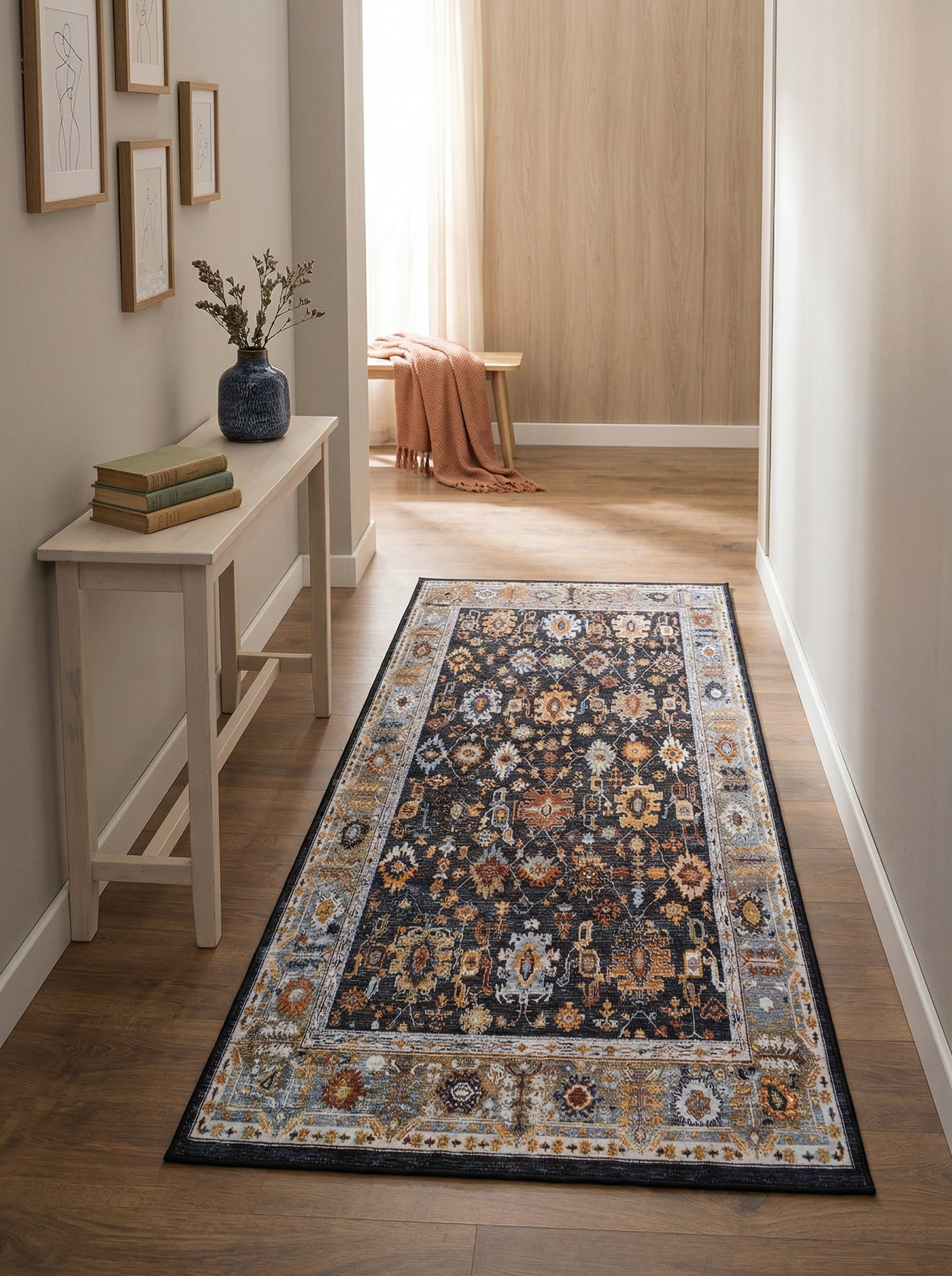 Arte VN016-4 Vintage Klasik Desenli Dekoratif Şönil Halı