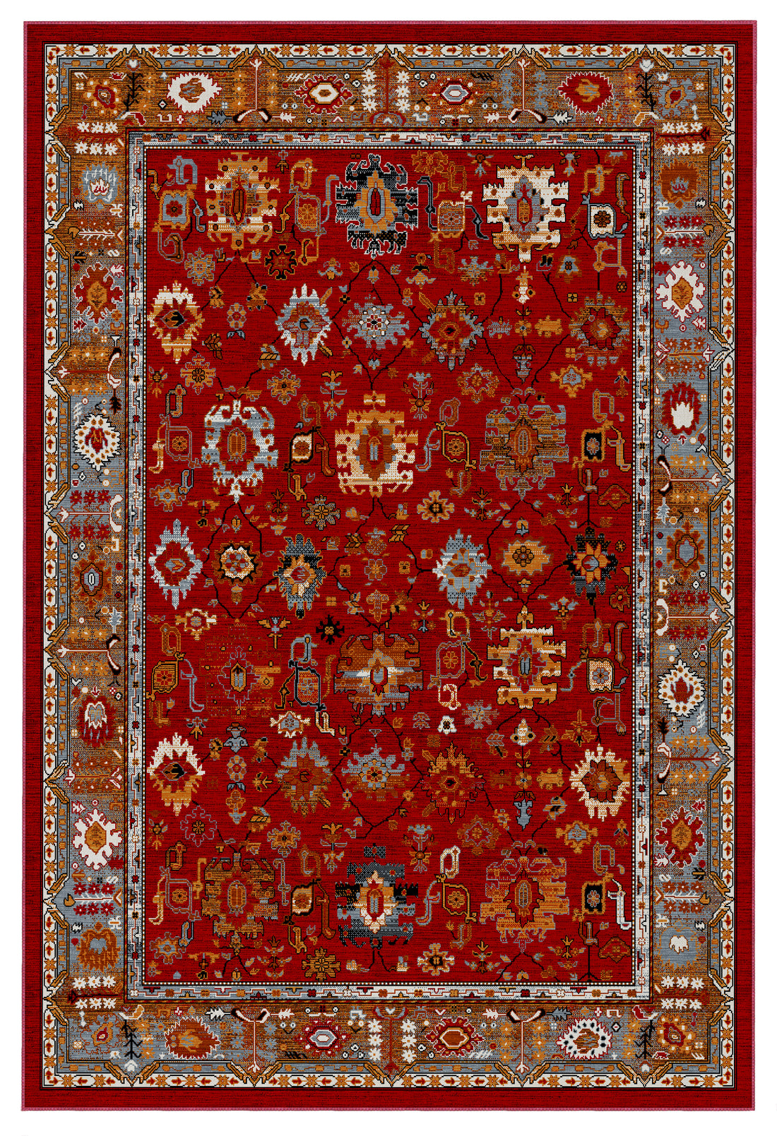 Arte VN016-7 Vintage Klasik Desenli Dekoratif Şönil Halı