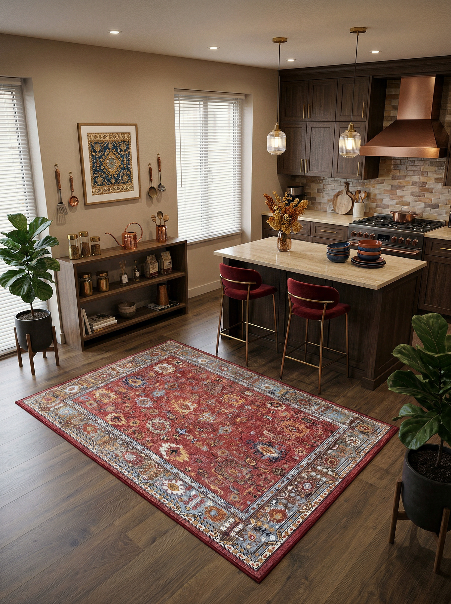 Arte VN016-7 Vintage Klasik Desenli Dekoratif Şönil Halı