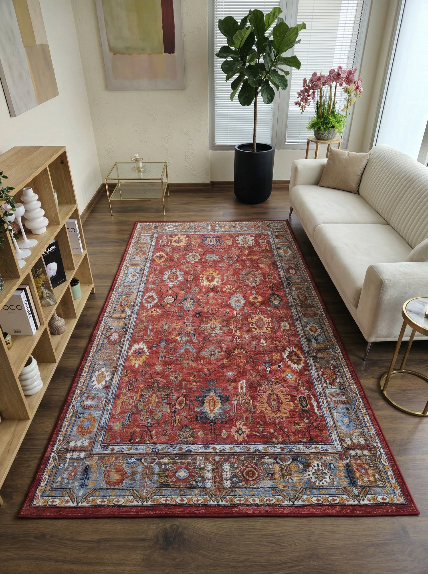 Arte VN016-7 Vintage Klasik Desenli Dekoratif Şönil Halı