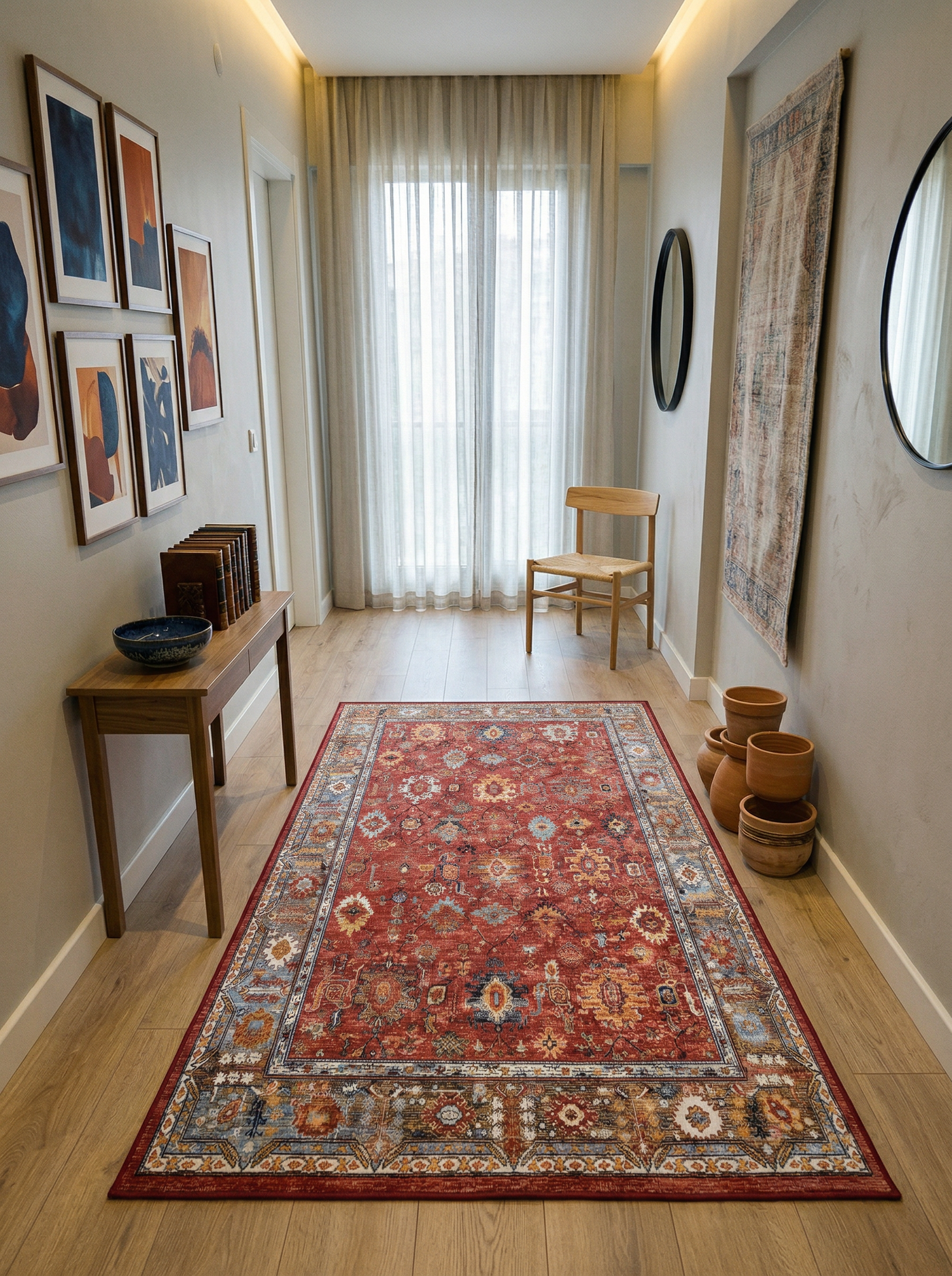 Arte VN016-7 Vintage Klasik Desenli Dekoratif Şönil Halı