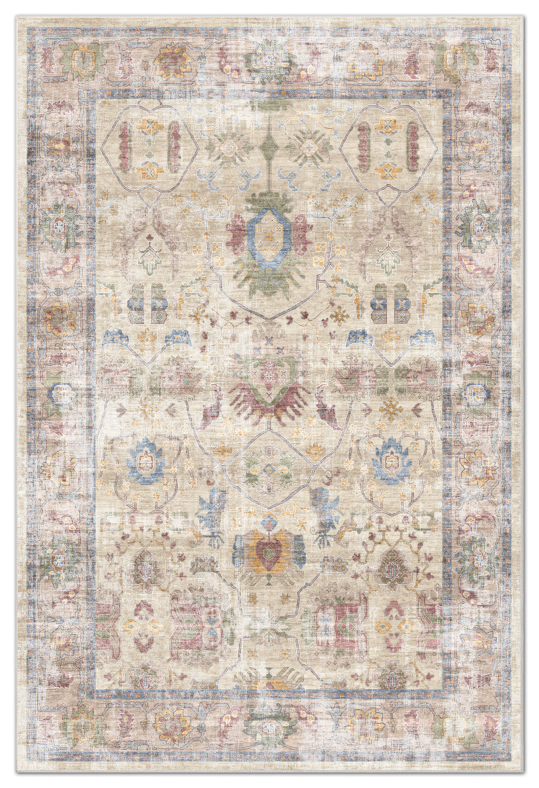 Arte VN041 Vintage Klasik Desenli Dekoratif Şönil Halı