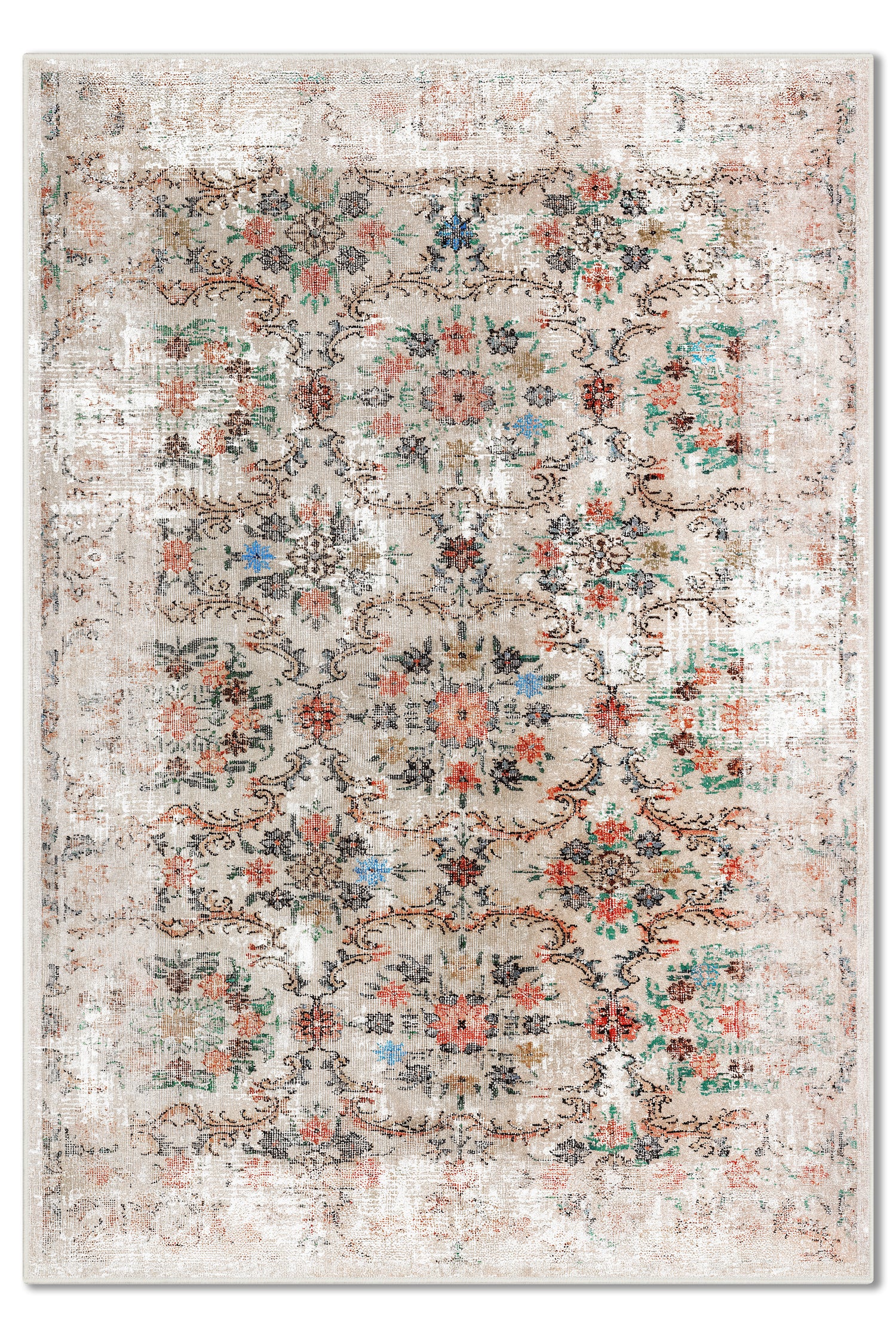 ARTE VN047 Vintage Klasik Desenli Renkli Dekoratif Salon Mutfak Koridor Halısı