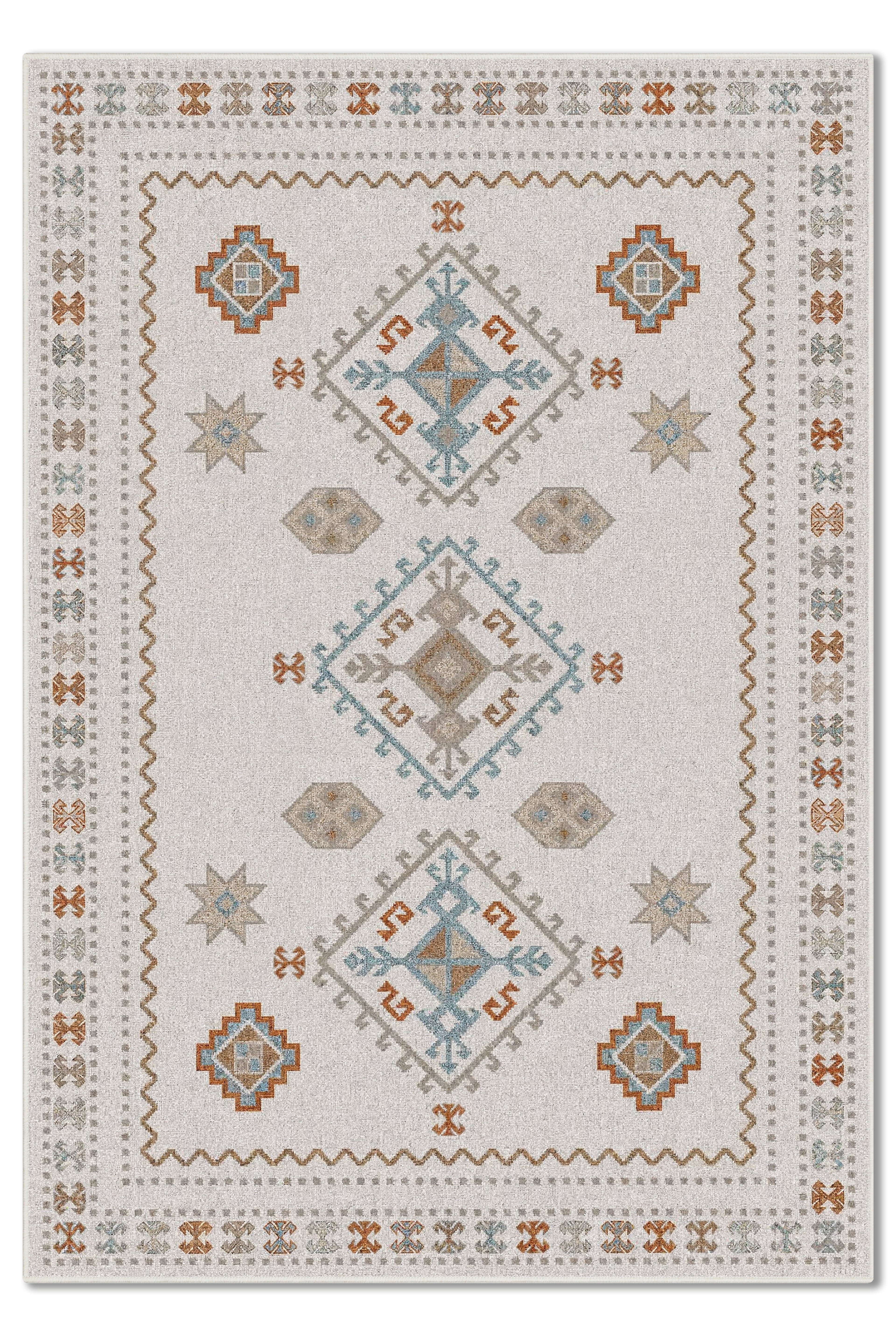 ARTE VN054 İskandinav Geometrik Desenli Renkli Dekoratif Salon Mutfak Koridor Halısı