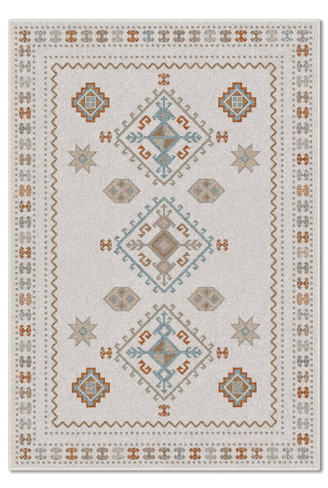 ARTE VN054 İskandinav Geometrik Desenli Renkli Dekoratif Salon Mutfak Koridor Halısı