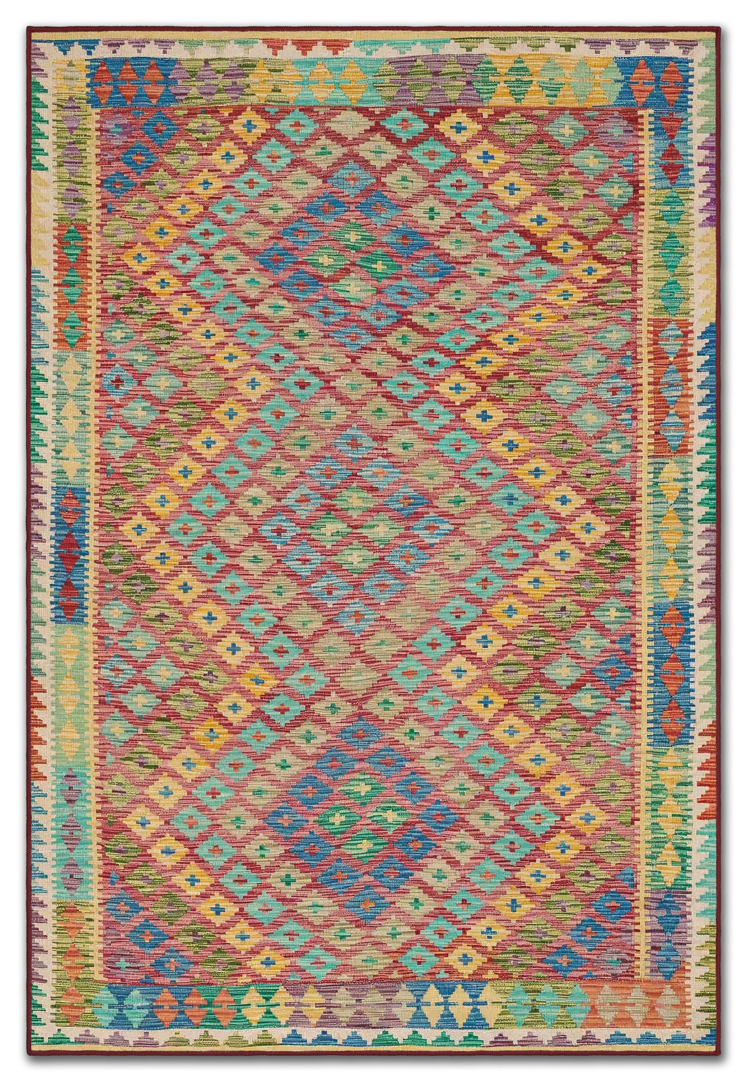 ARTE VN058 Klasik Geometrik Desenli Renkli Dekoratif Salon Mutfak Koridor Halısı