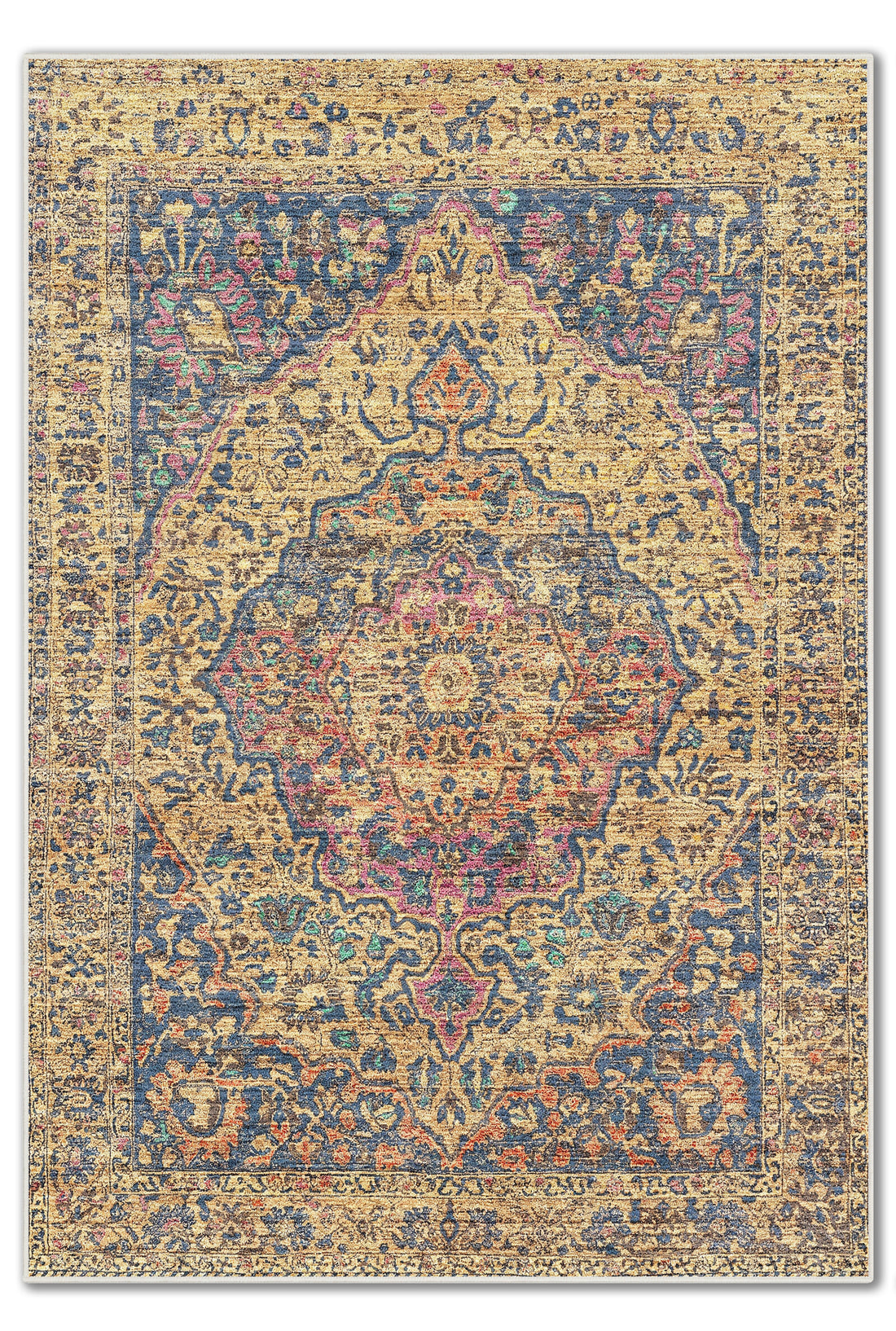 ARTE VN095 Vintage Klasik Desenli Renkli Dekoratif Salon Mutfak Koridor Halısı