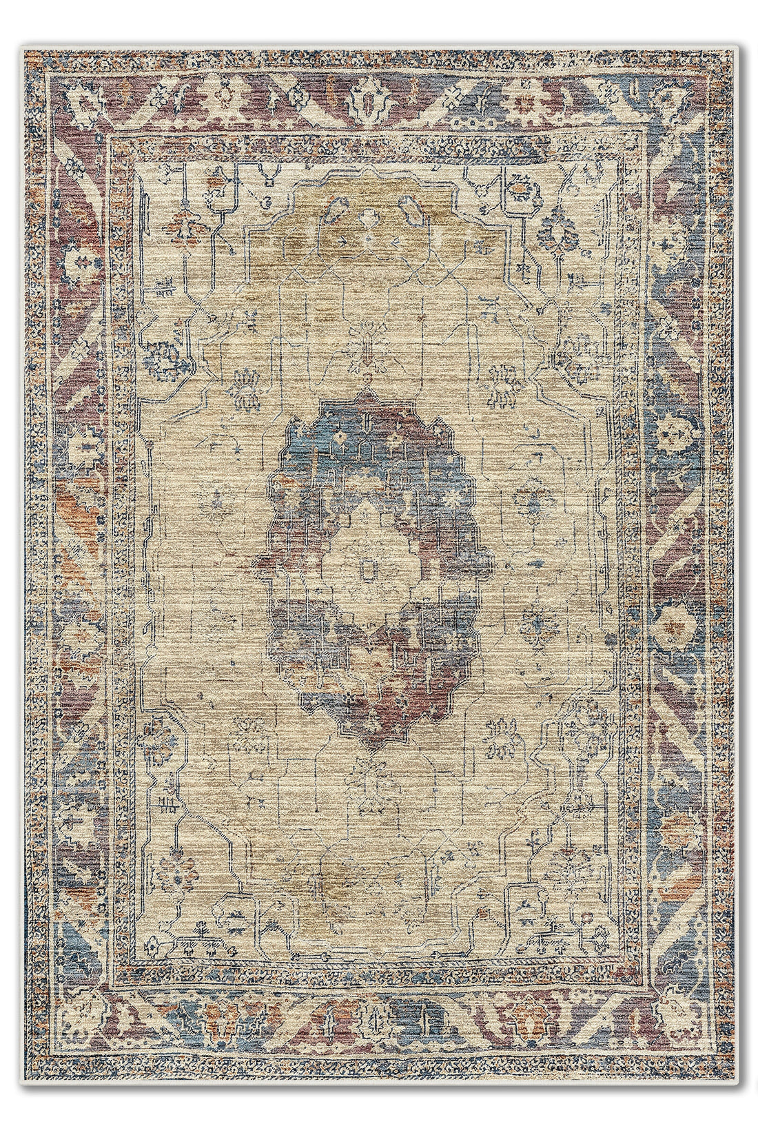 ARTE VN096 Vintage Klasik Desenli Renkli Dekoratif Salon Mutfak Koridor Halısı