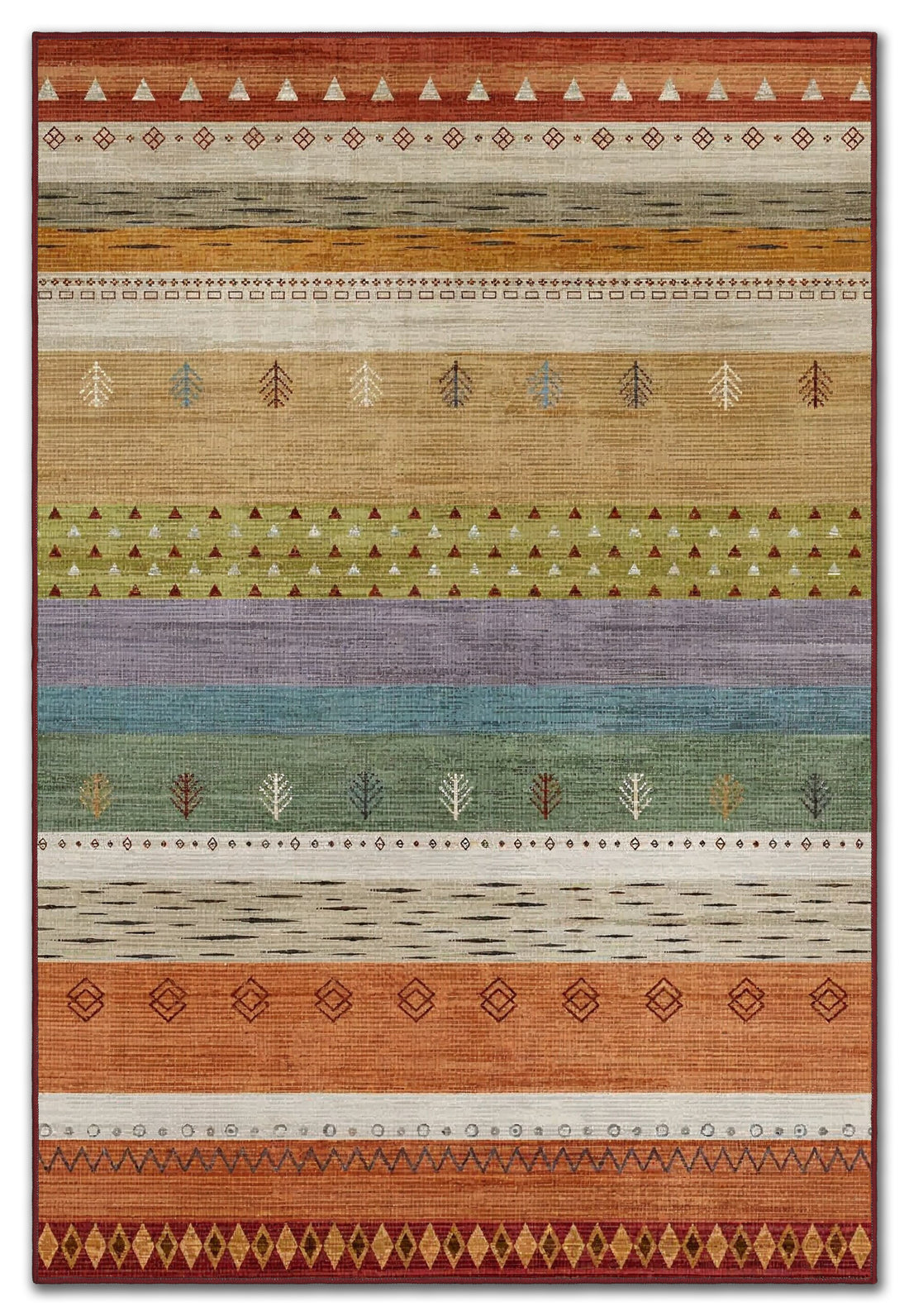 ARTE VN099 İskandinav Desenli Figürlü Renkli Dekoratif Salon Mutfak Koridor Halısı