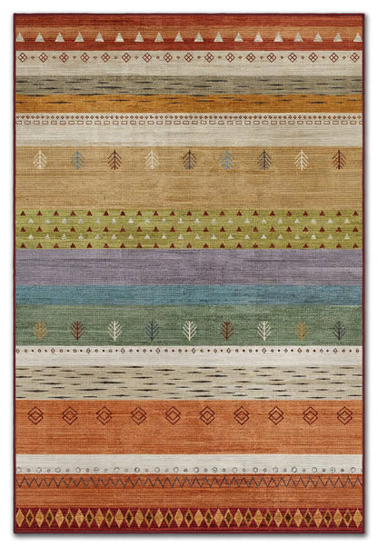 ARTE VN099 İskandinav Desenli Figürlü Renkli Dekoratif Salon Mutfak Koridor Halısı