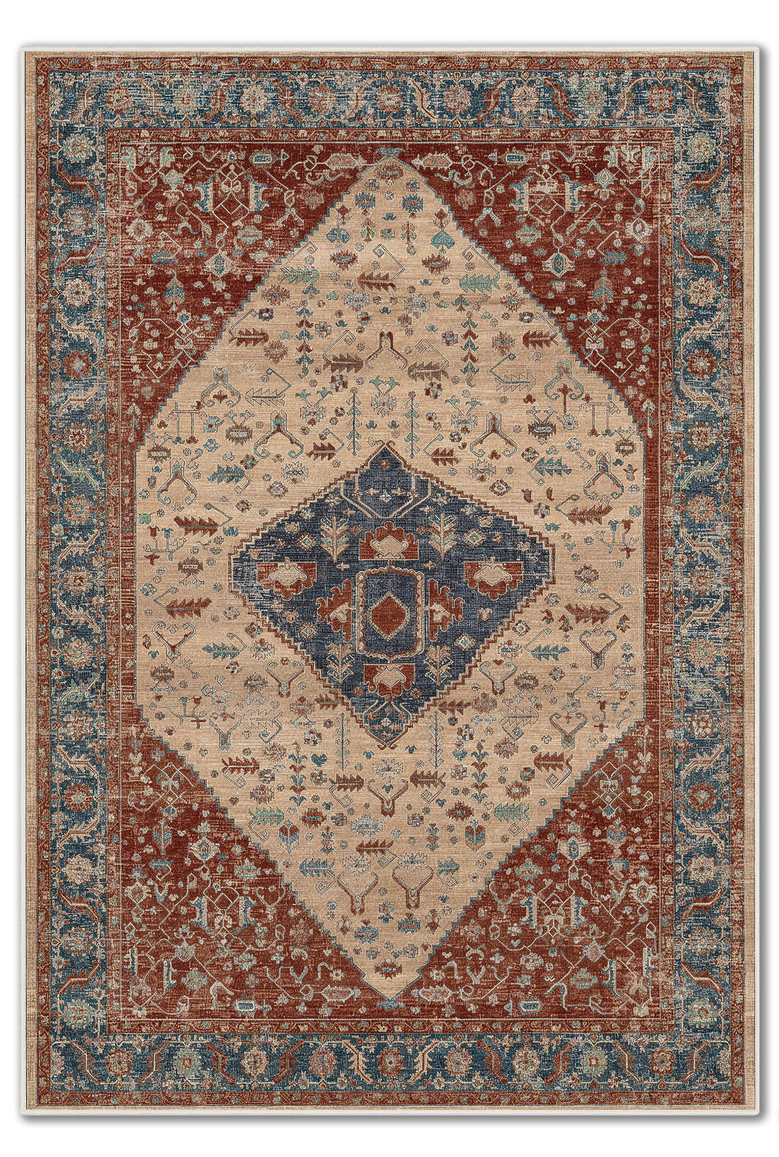 ARTE VN111-2 Vintage Klasik Desenli Renkli Dekoratif Salon Mutfak Koridor Halısı