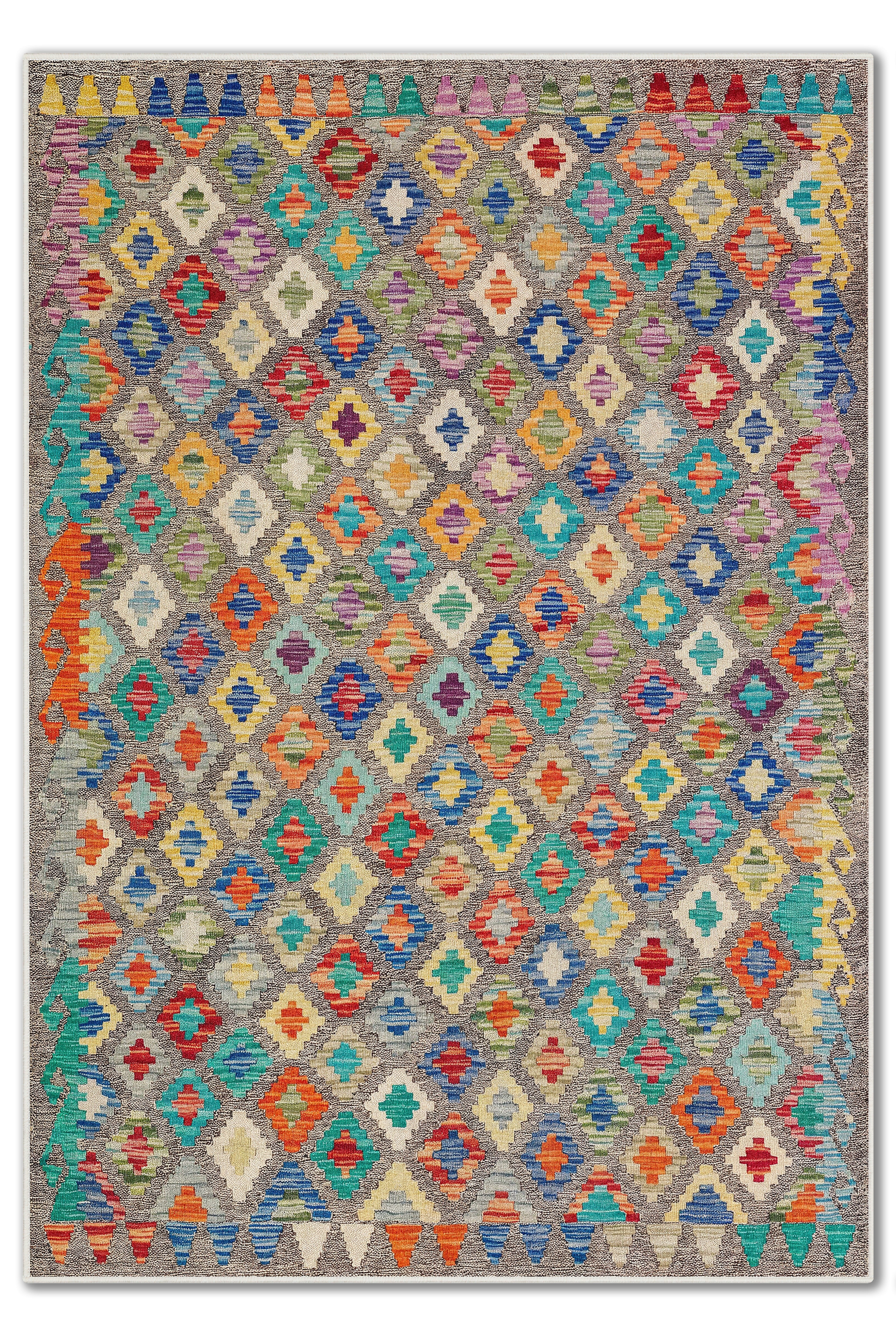 Arte VN123-1 Modern Geometrik Desenli Renkli Dekoratif Salon Mutfak Koridor Halısı