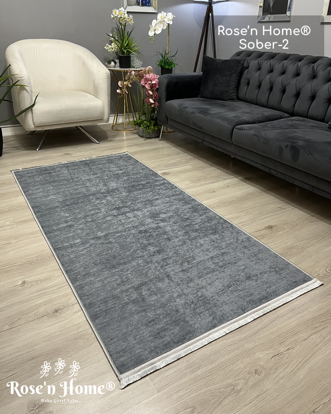 SOBER-2 - %100 Pamuk Dokuma Taban Makinede Yıkanabilir Kaymaz Halı