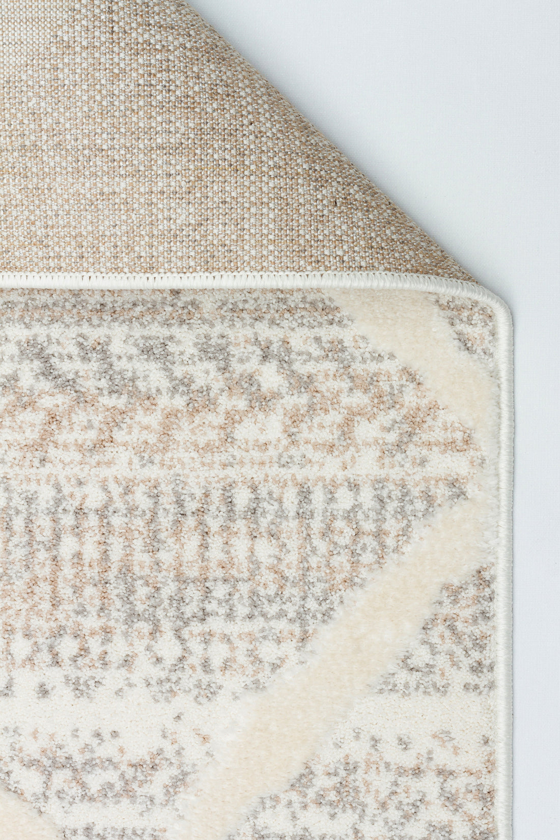 PALERMO A-10692 KREM KSık Dokuma Modern Geometrik Desenli Salon Koridor Mutfak Halısı