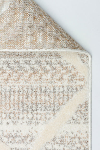PALERMO A-10692 KREM KSık Dokuma Modern Geometrik Desenli Salon Koridor Mutfak Halısı