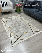 MİLAD VİZON GOLD - %100 Pamuk Dokuma Taban Makinede Yıkanabilir Kaymaz Halı