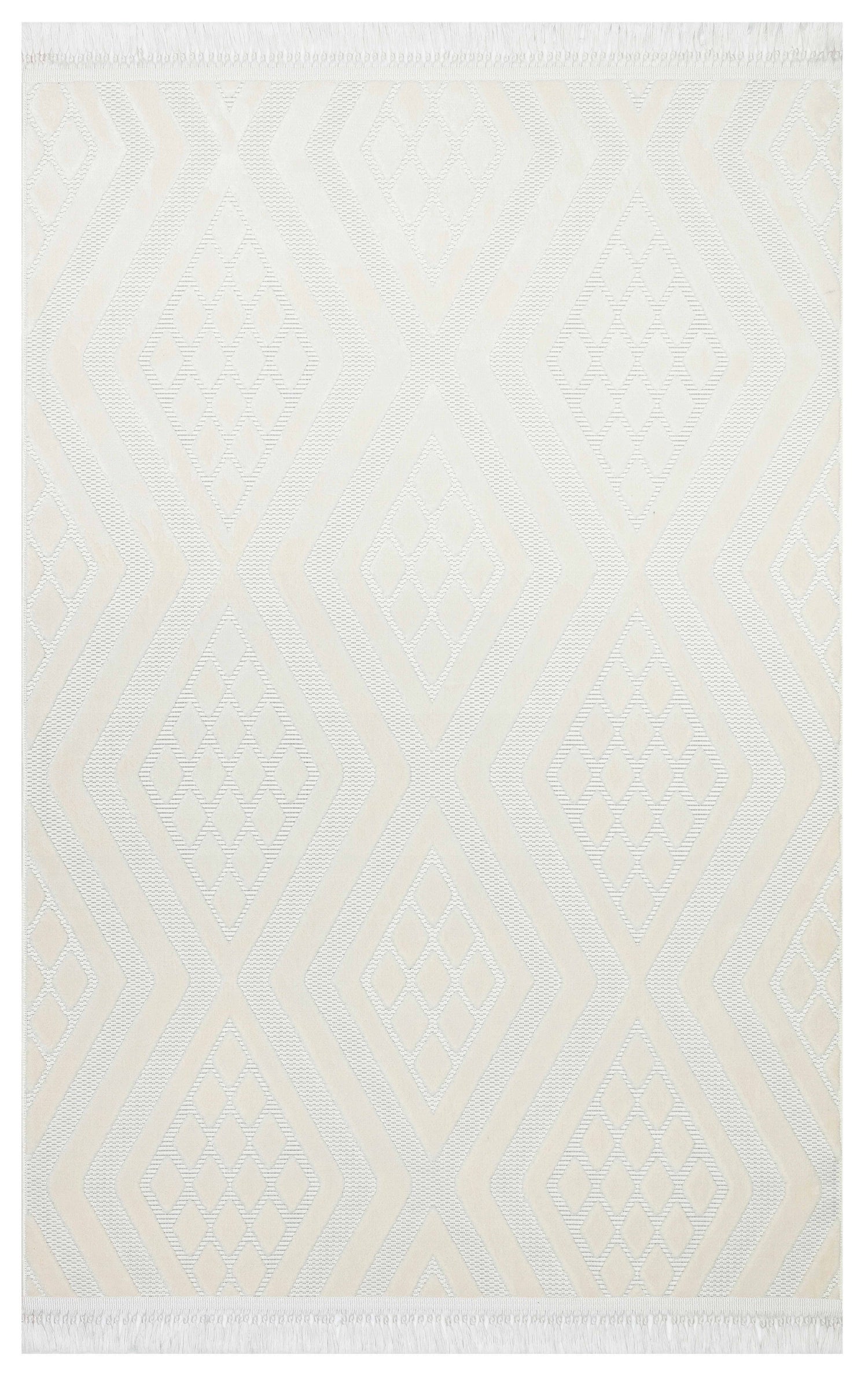 ARYA 5026-G-KREM Geometrik Desenli Dokuma Salon Koridor Mutfak Halısı-KP