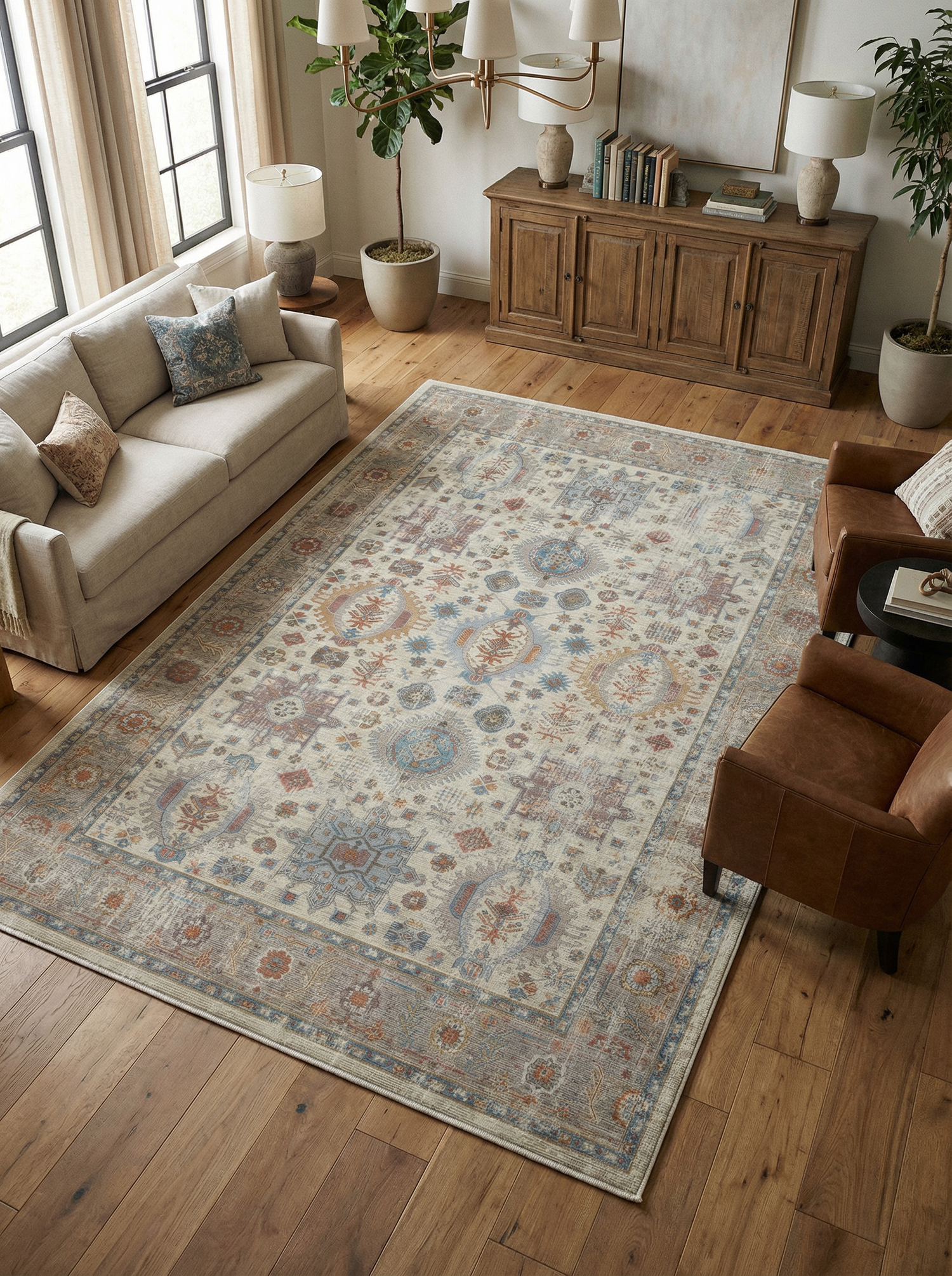 Arte VN001-1 Vintage Klasik Desenli Dekoratif Şönil Halı