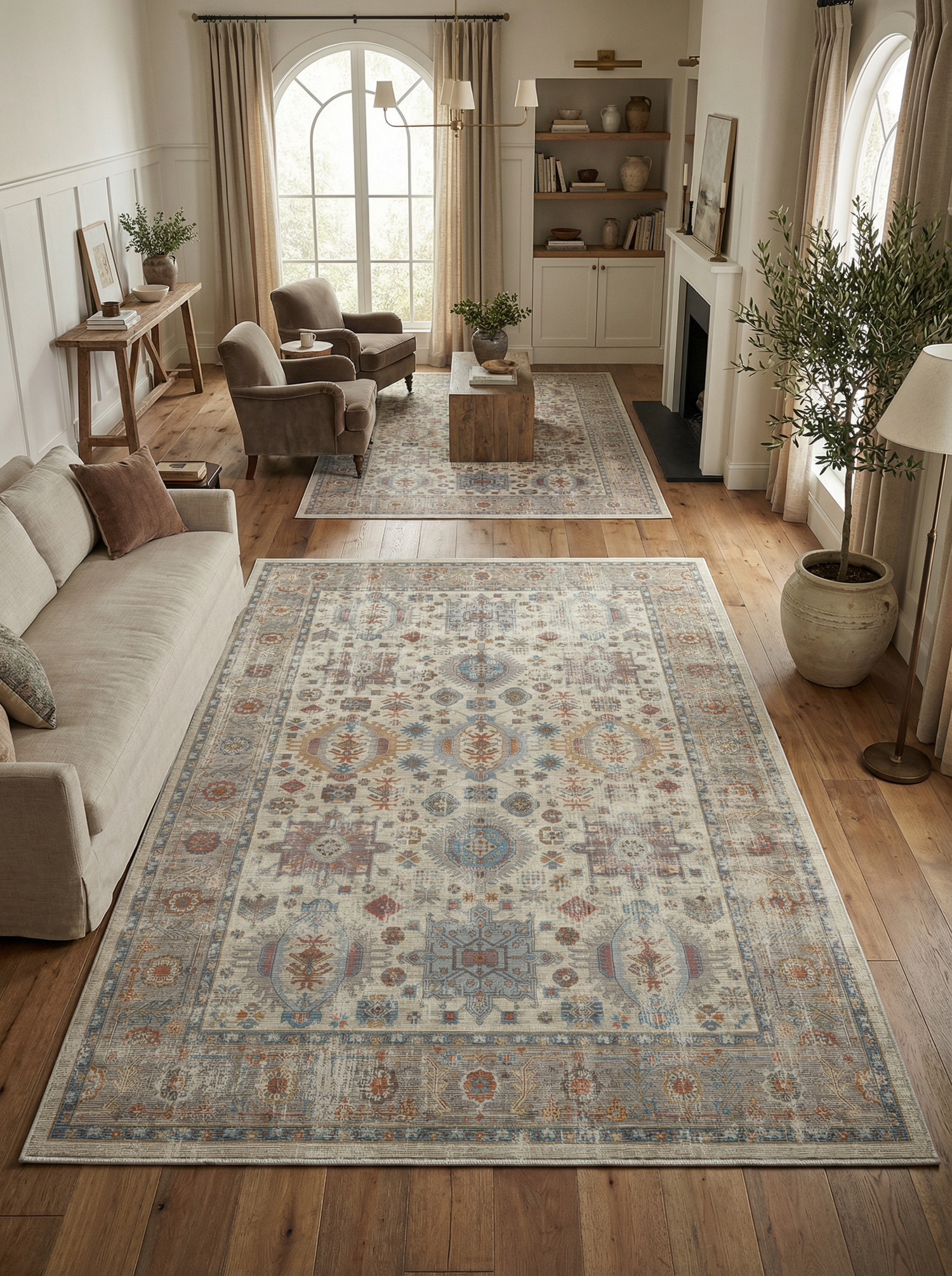 Arte VN001-1 Vintage Klasik Desenli Dekoratif Şönil Halı