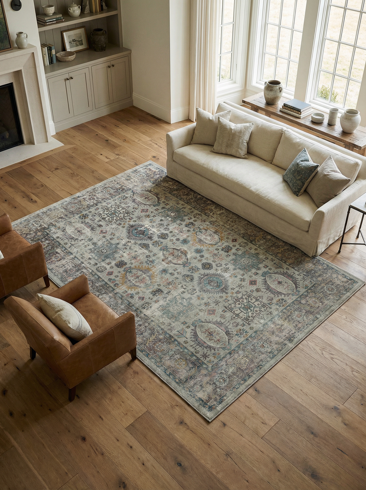 Arte VN001-2 Vintage Klasik Desenli Dekoratif Şönil Halı