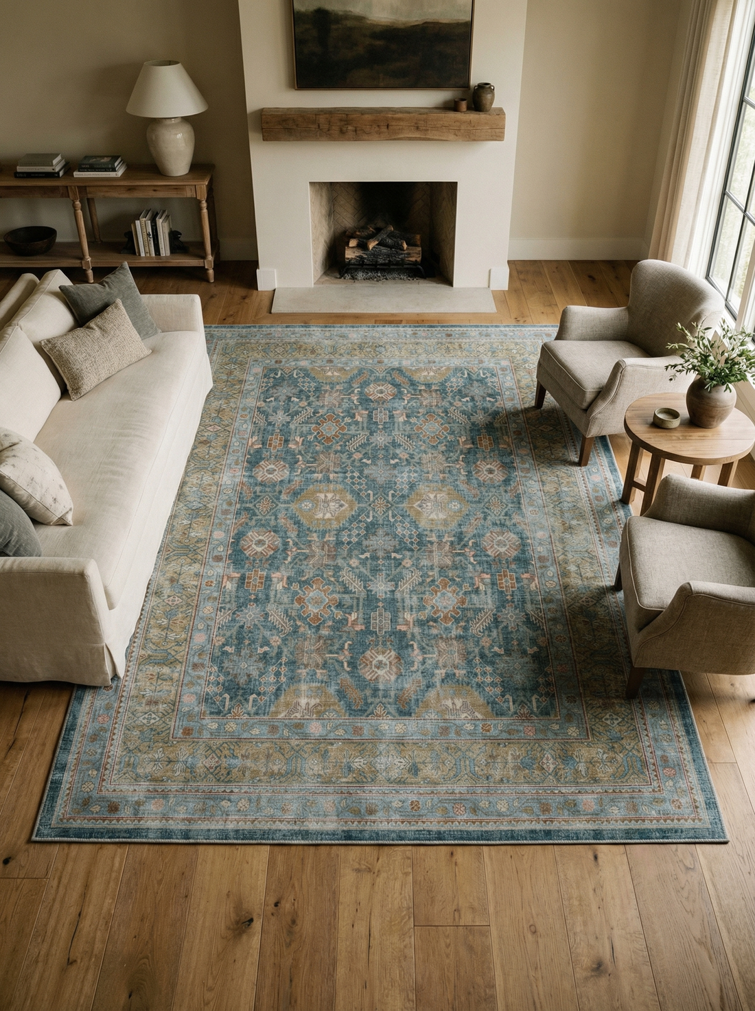 Arte VN008-1 Vintage Klasik Desenli Dekoratif Şönil Halı