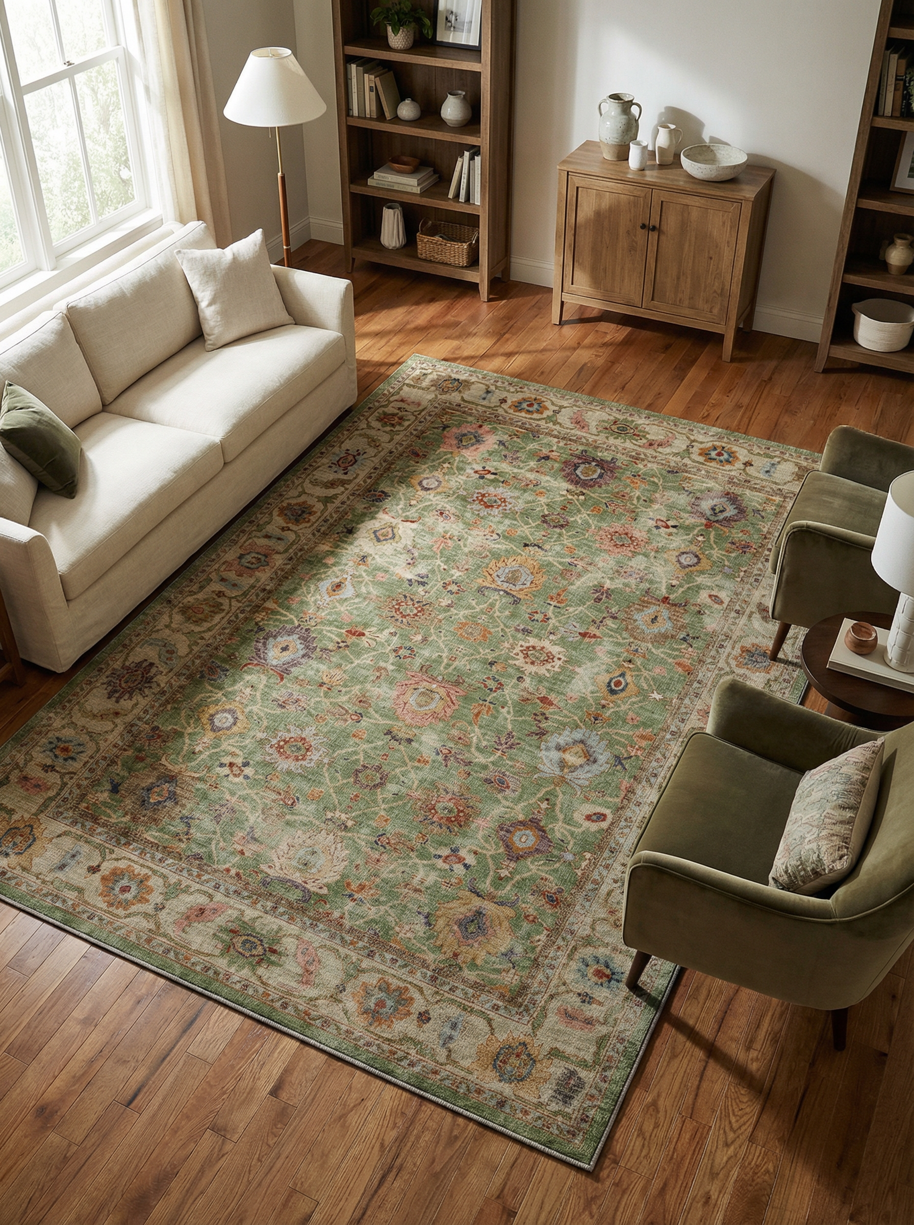 Arte VN009 Vintage Klasik Desenli Dekoratif Şönil Halı