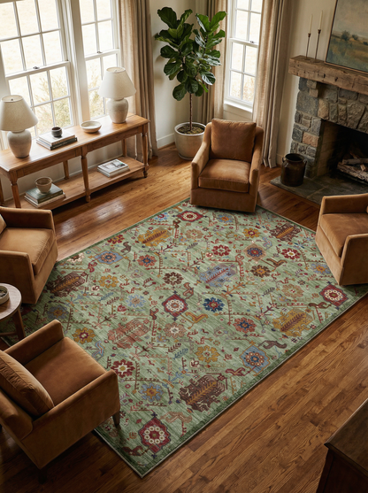 Arte VN010-1 Vintage Klasik Desenli Dekoratif Şönil Halı