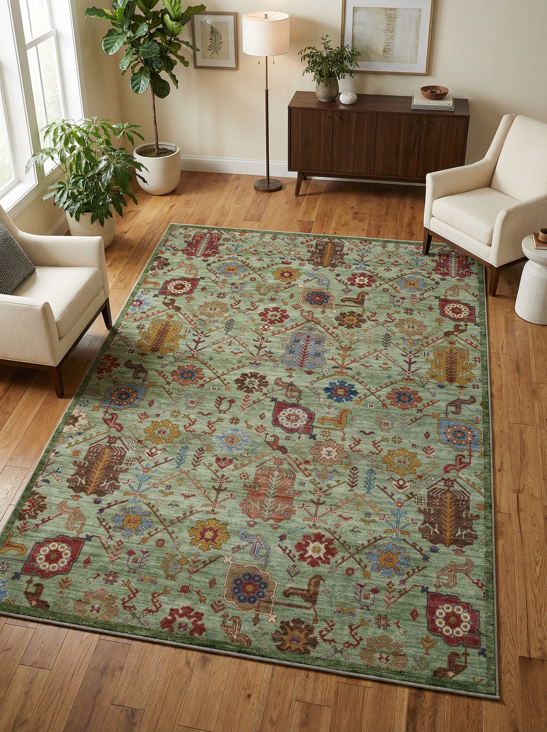 Arte VN010-1 Vintage Klasik Desenli Dekoratif Şönil Halı