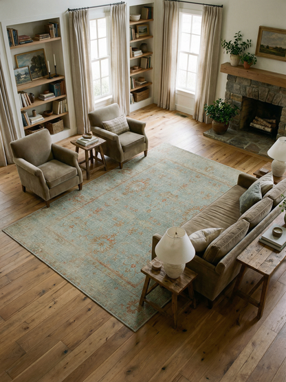 Arte VN025 Vintage Klasik Desenli Dekoratif Şönil Halı