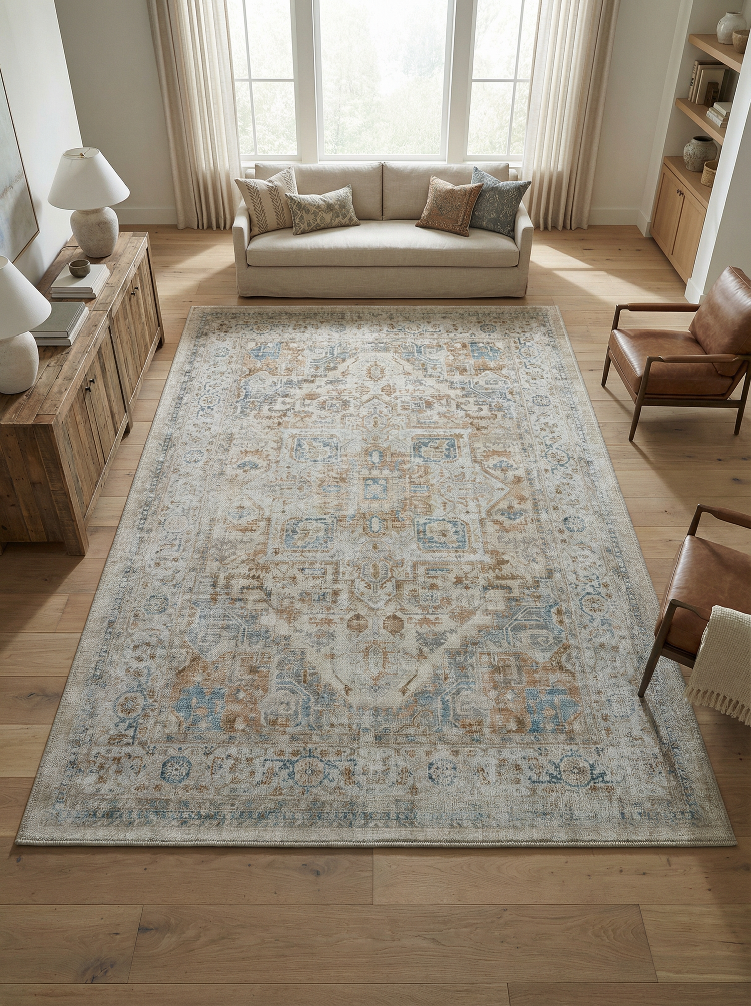 Arte VN026 Vintage Klasik Desenli Dekoratif Şönil Halı