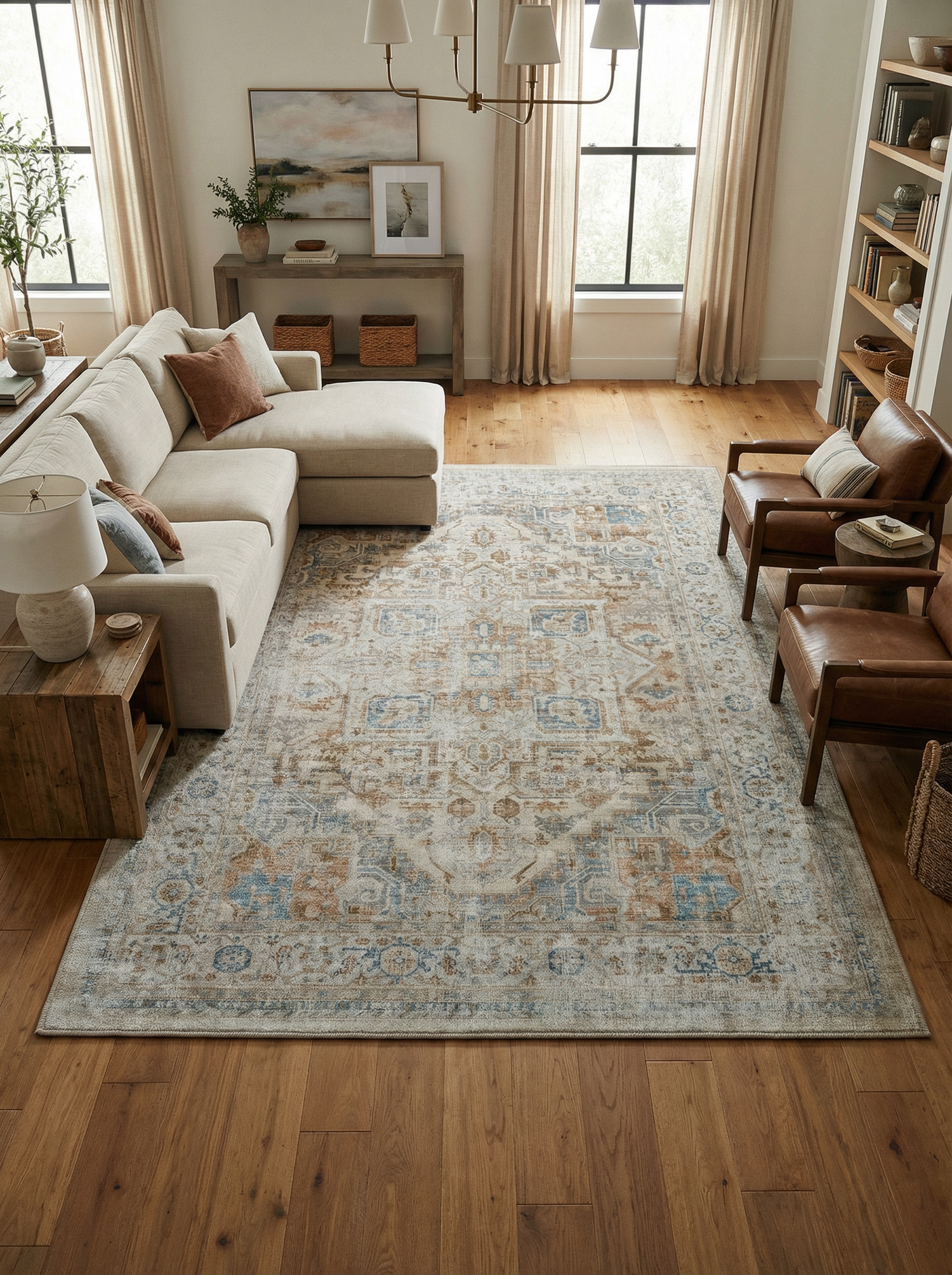 Arte VN026 Vintage Klasik Desenli Dekoratif Şönil Halı