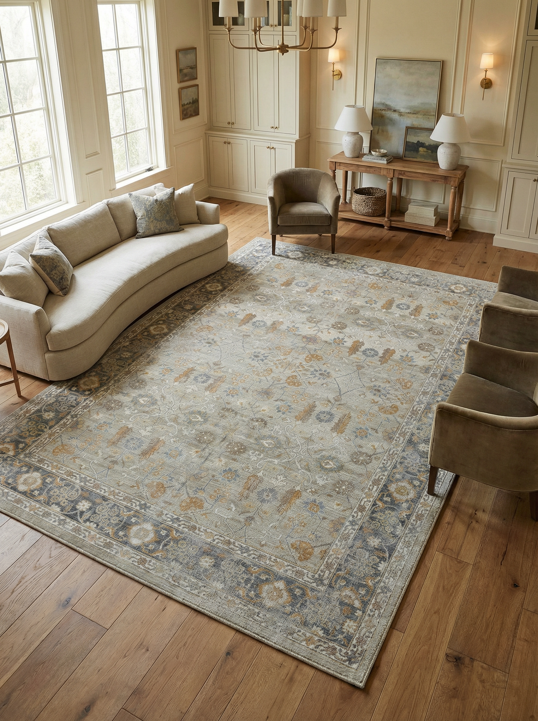 Arte VN027 Vintage Klasik Desenli Dekoratif Şönil Halı