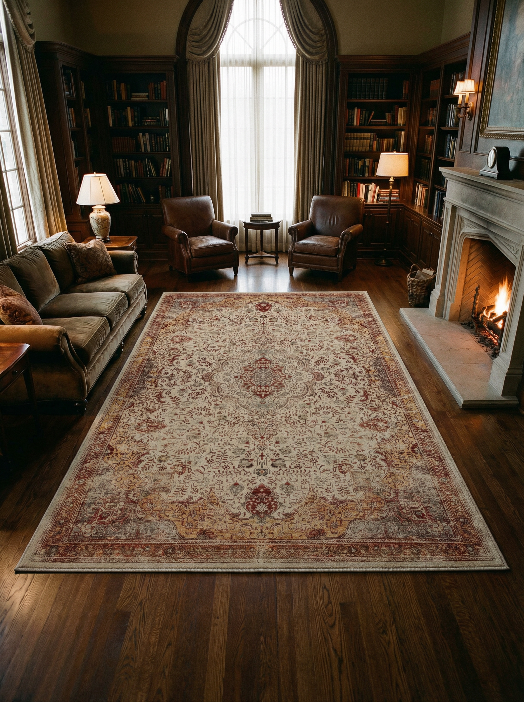 Arte VN030 Vintage Klasik Desenli Dekoratif Şönil Halı