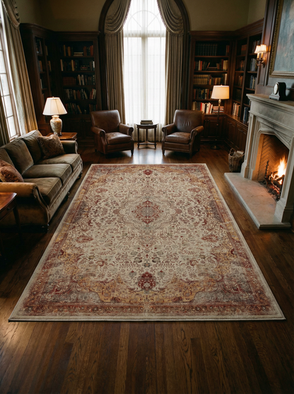 Arte VN030 Vintage Klasik Desenli Dekoratif Şönil Halı