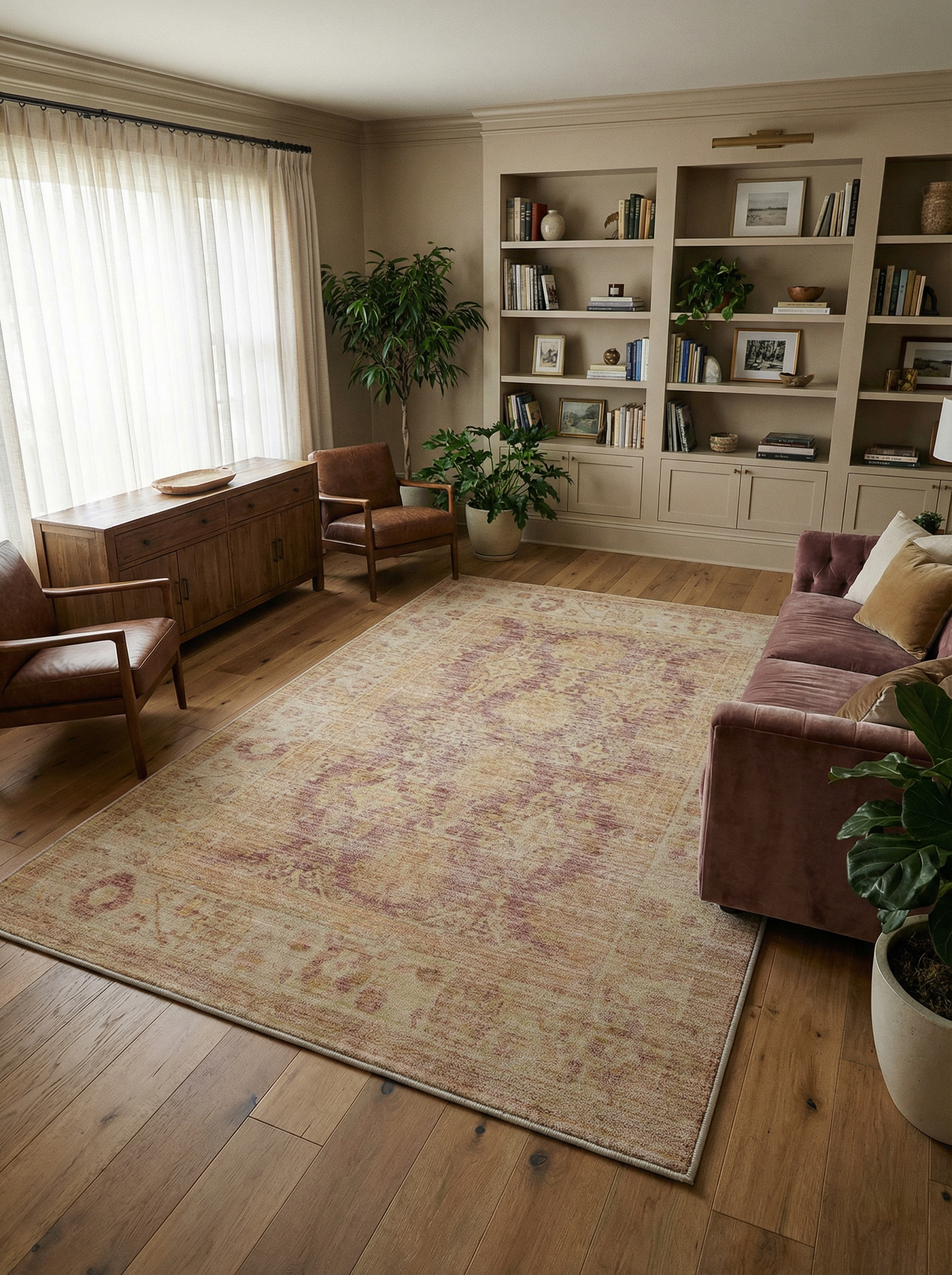 Arte VN031 Vintage Klasik Desenli Dekoratif Şönil Halı