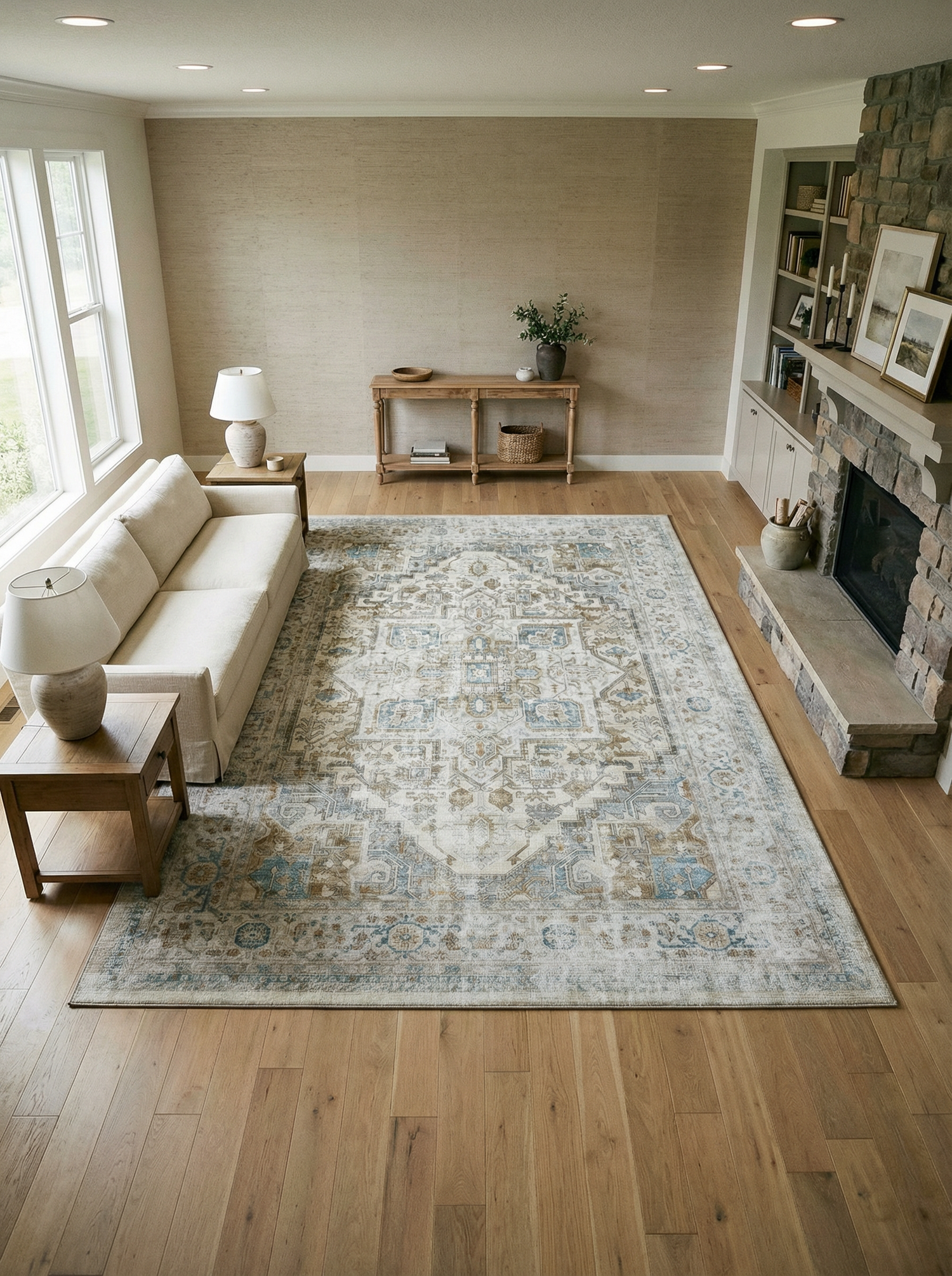 Arte VN033-1 Vintage Klasik Desenli Dekoratif Şönil Halı