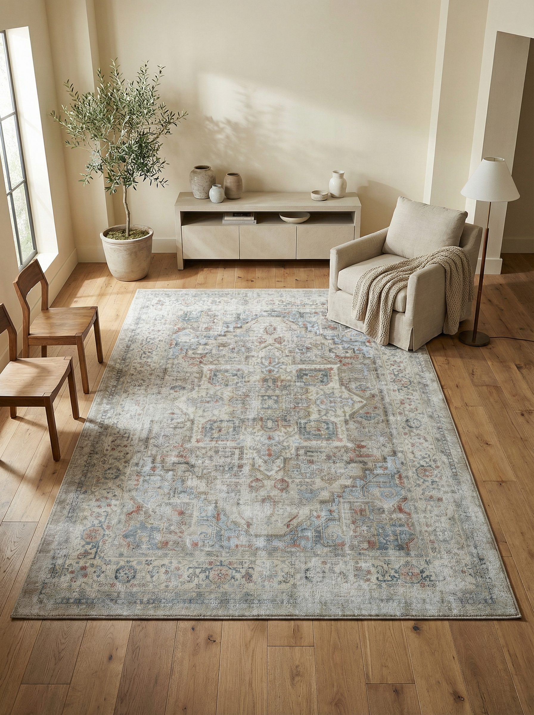 Arte VN033-3 Vintage Klasik Desenli Dekoratif Şönil Halı