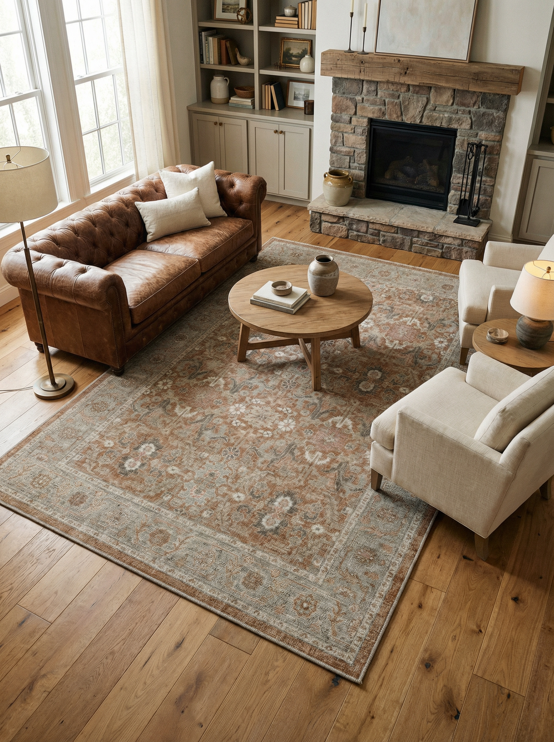 Arte VN035 Vintage Klasik Desenli Dekoratif Şönil Halı