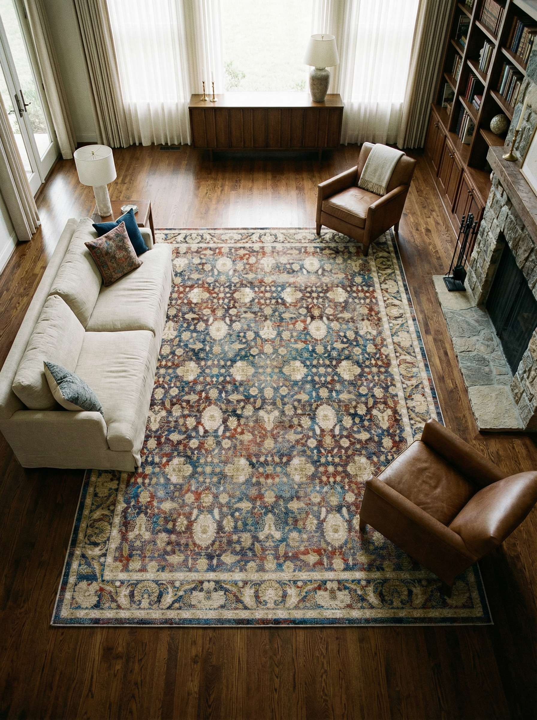 Arte VN036 Vintage Klasik Desenli Dekoratif Şönil Halı