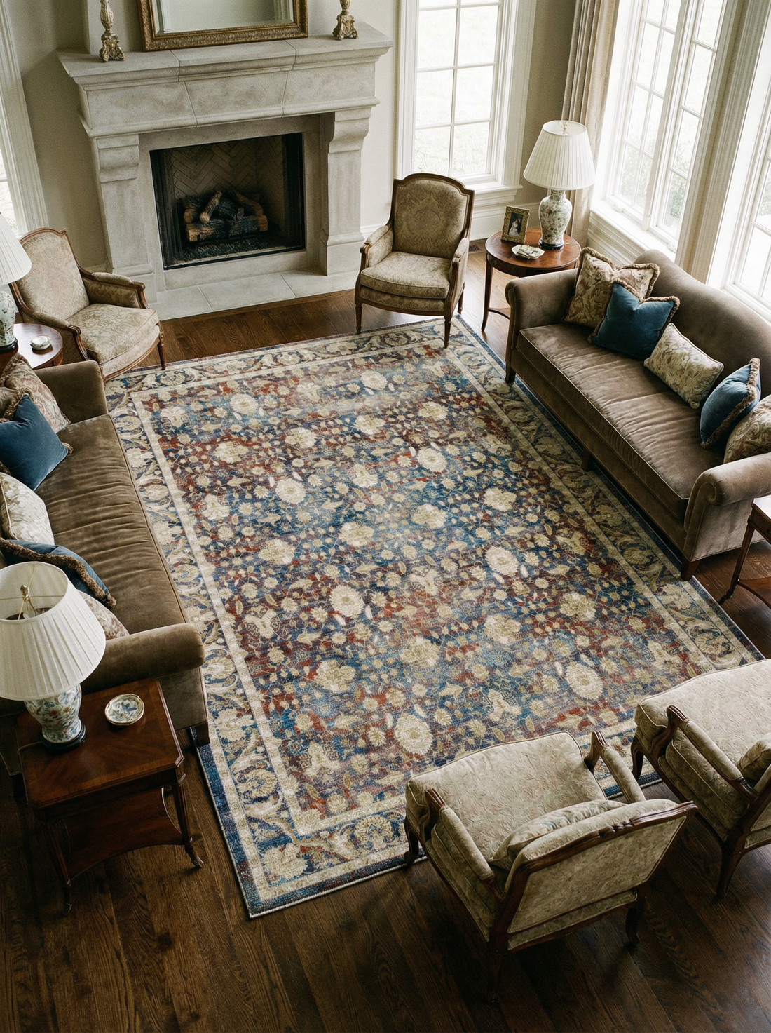 Arte VN036 Vintage Klasik Desenli Dekoratif Şönil Halı