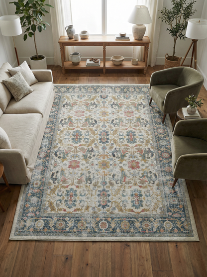 Arte VN037 Vintage Klasik Desenli Dekoratif Şönil Halı