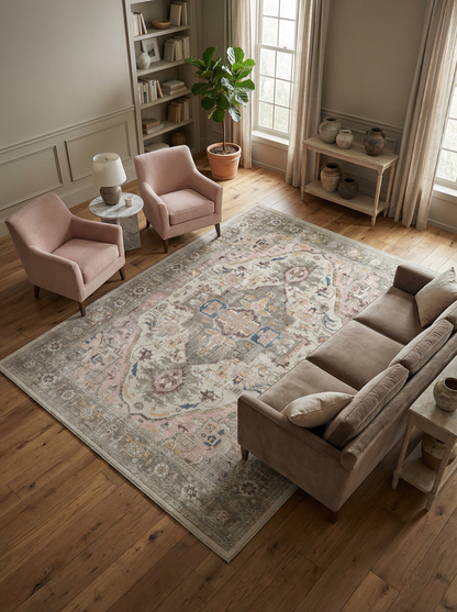 Arte VN040-1 Vintage Klasik Desenli Dekoratif Şönil Halı