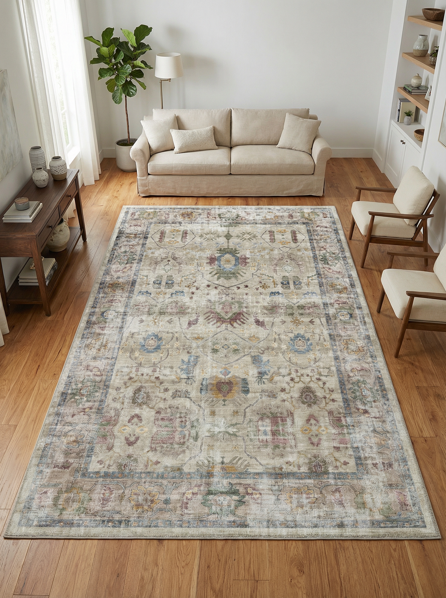 Arte VN041 Vintage Klasik Desenli Dekoratif Şönil Halı