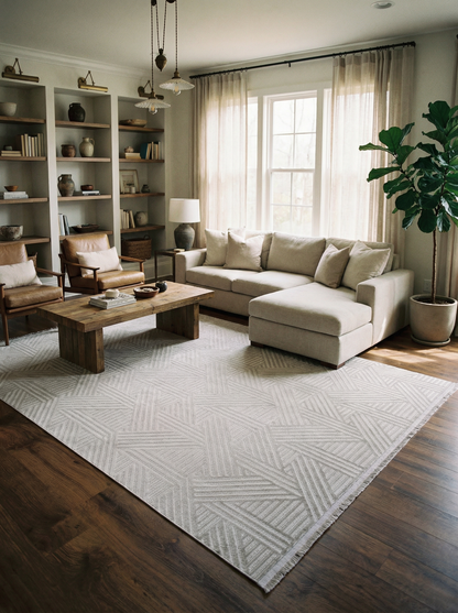 MYRA 476 Gri  Geometrik Desenli Modern Salon Mutfak Koridor Balkon Halısı