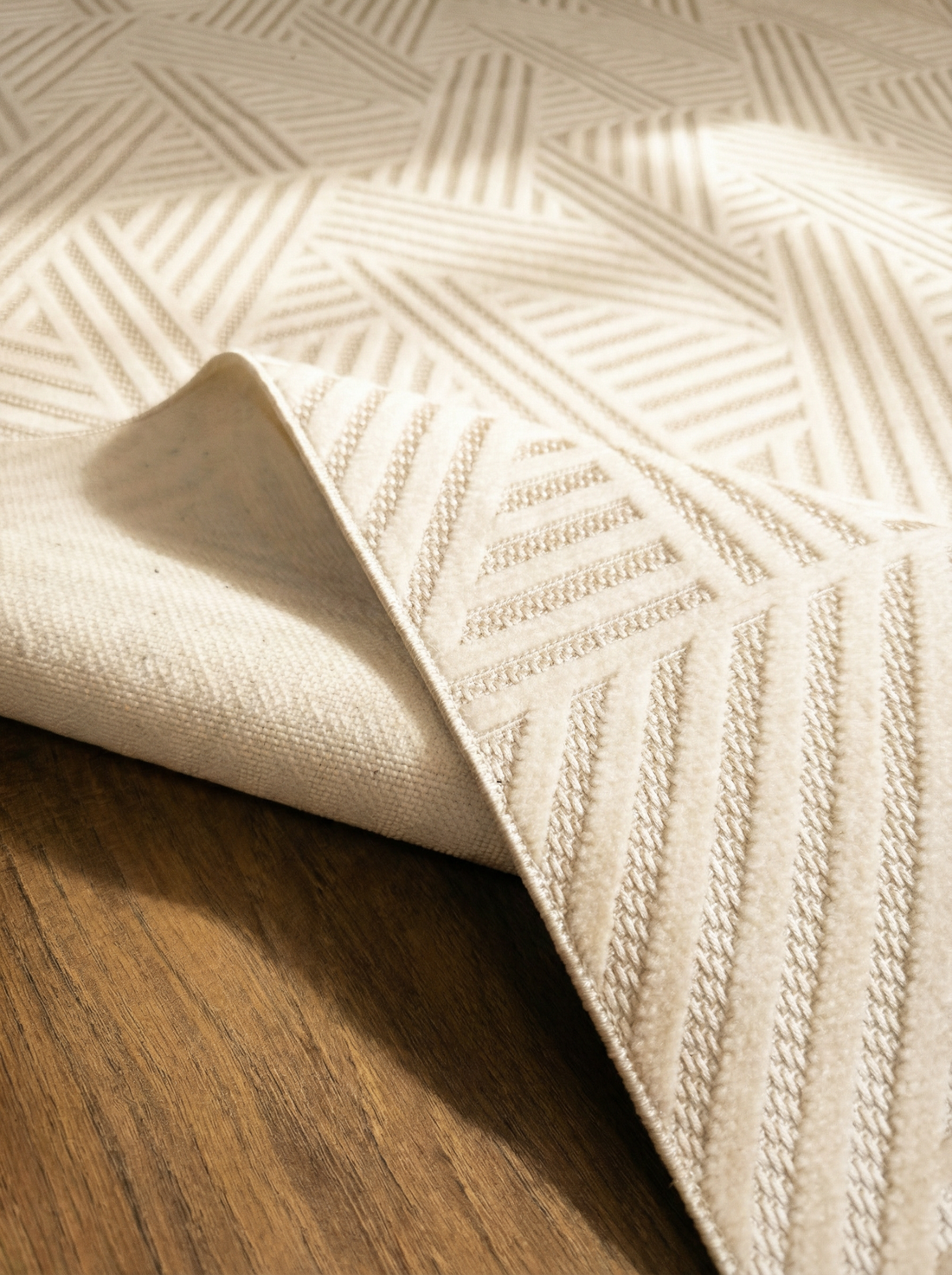 MYRA 476 Krem Geometrik Desenli Modern Salon Mutfak Koridor Balkon Halısı