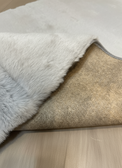 TAVŞAN GRİ -  Kaymaz Deri Taban Tavşan Shaggy Yatak Odası Oturma Odası Çocuk Odası Halısı