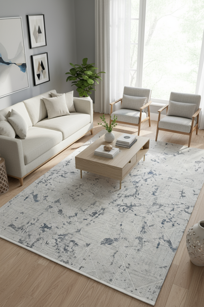 SÜMER 8037-G GRİ GÜMÜŞ Sentetik Bambu Parlak Saten Salon Koridor Mutfak Halısı-KP