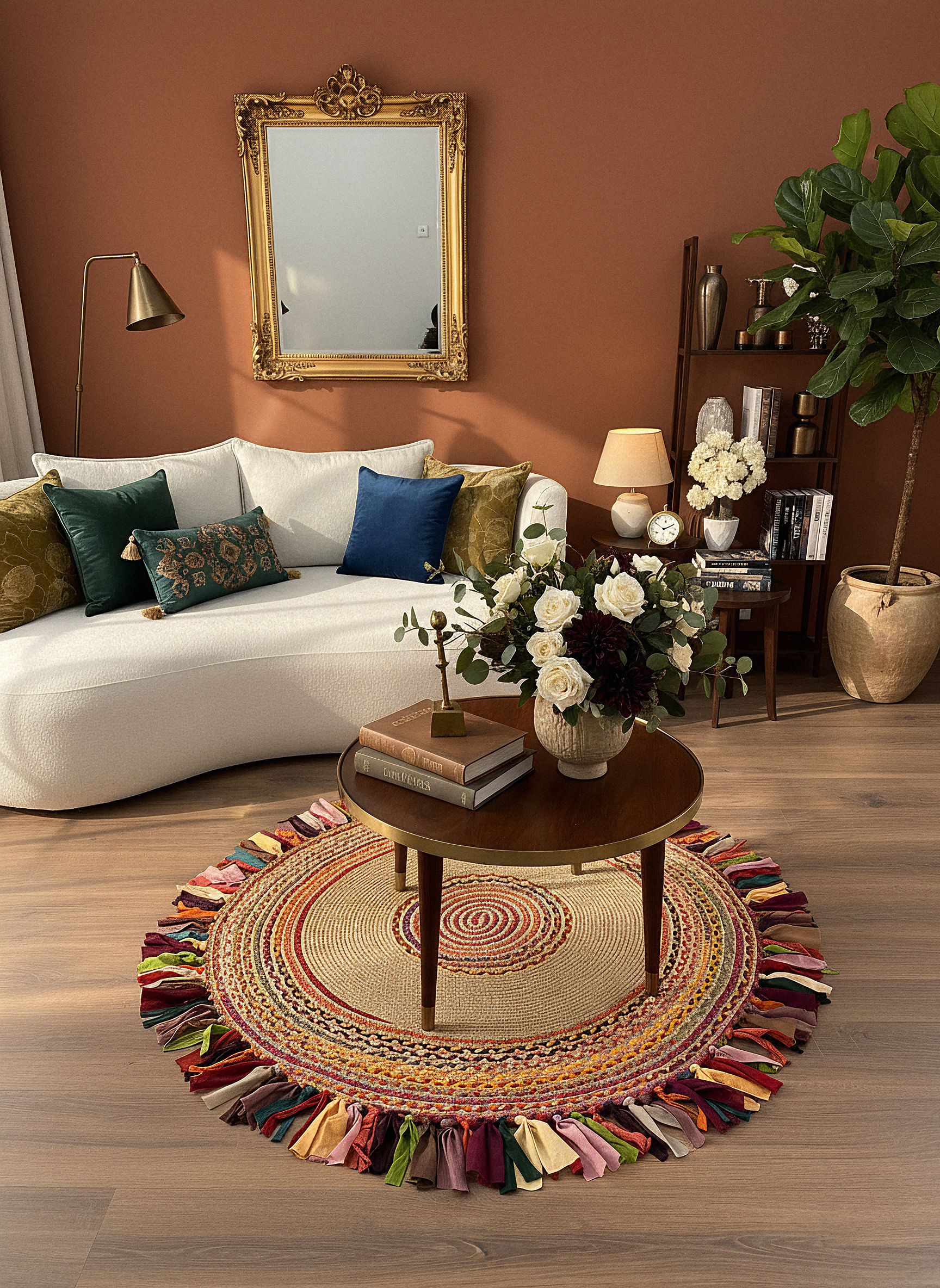 JÜT-RV412 Elde Dokuma Doğal Jüt Hasır Halı