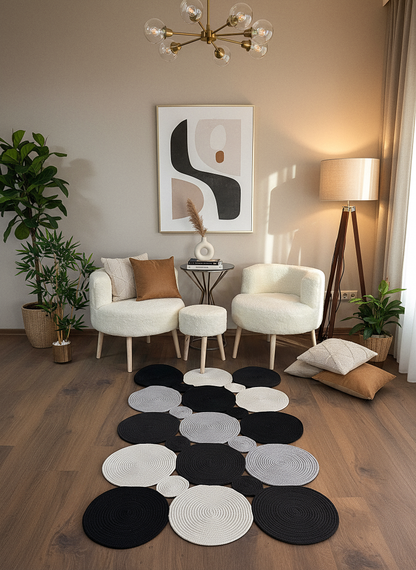 JÜT-KV429 Elde Dokuma Doğal Jüt Hasır Halı